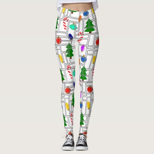Gemetselde Kerstmis Leggings (Voorkant)