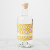 Gemid Mid Mod Geometric Yellow Pink Custom Weddens Likeurfles Etiket (Voorkant)