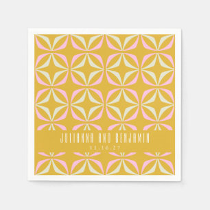 Gemid Mid Mod Geometric Yellow Pink Custom Weddens Servet