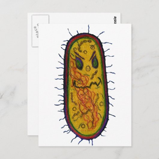 Gemiddeld Bacteria Cartoon Character Briefkaart (Voorkant / Achterkant)