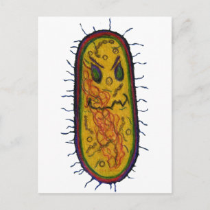Gemiddeld Bacteria Cartoon Character Briefkaart