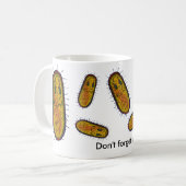 Gemiddeld Bacteria Cartoon Character Koffiemok (Voorkant links)
