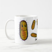 Gemiddeld Bacteria Cartoon Character Koffiemok (Links)