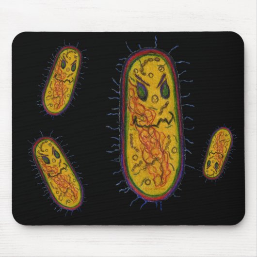 Gemiddeld Bacteria Cartoon Character Muismat (Voorkant)