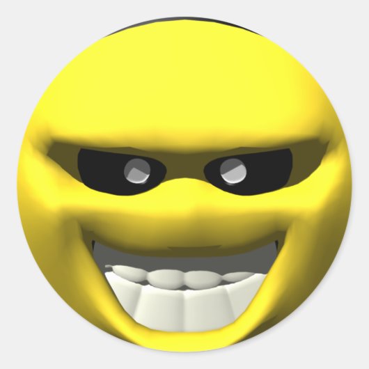 Gemiddeld geel gezicht ronde sticker (Voorkant)