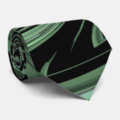 Gemiddeld groen patroon stropdas (Opgerold)