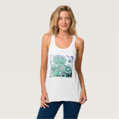 GEMIDDELD Hoge taille Seafoam Paarse Paisley Capri Tanktop (Volledige Voorkant)