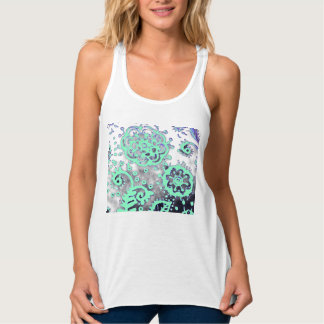 GEMIDDELD Hoge taille Seafoam Paarse Paisley Capri Tanktop