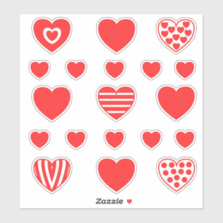 Gemiddeld kleine rode harten patroon 2 sticker