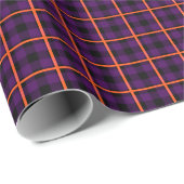 Gemiddeld Paars en Oranje Tartan 01 Cadeaupapier (Rol Hoek)