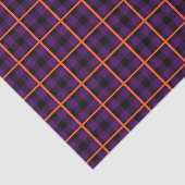 Gemiddeld Paars en Oranje Tartan 01 Tissuepapier (Detail)