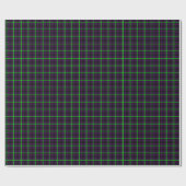 Gemiddeld Paars & Neon Green Tartan 01 Cadeaupapier (Vlak)