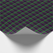 Gemiddeld Paars & Neon Green Tartan 01 Cadeaupapier (Hoek)