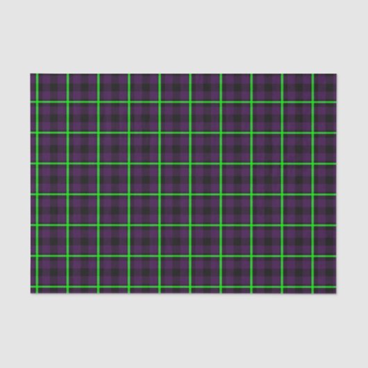 Gemiddeld Paars & Neon Green Tartan 01 Tissuepapier (Voorkant)