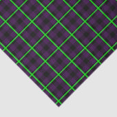 Gemiddeld Paars & Neon Green Tartan 01 Tissuepapier (Detail)