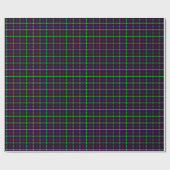 Gemiddeld Paars & Neon Green Tartan 02 Cadeaupapier (Vlak)