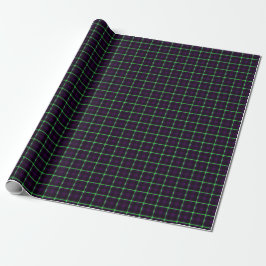 Gemiddeld Paars & Neon Green Tartan 02 Cadeaupapier