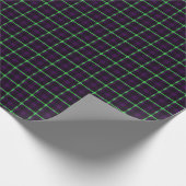 Gemiddeld Paars & Neon Green Tartan 02 Cadeaupapier (Hoek)