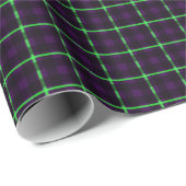 Gemiddeld Paars & Neon Green Tartan 02 Cadeaupapier (Rol Hoek)