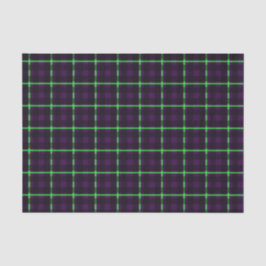 Gemiddeld Paars & Neon Green Tartan 02 Tissuepapier