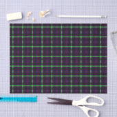 Gemiddeld Paars & Neon Green Tartan 02 Tissuepapier (Craft)