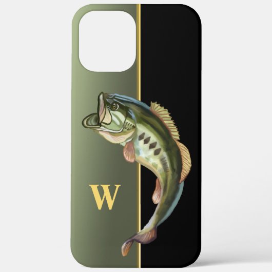 Gemiddeld springende baars vissen monogram Case-Mate iPhone case (Achterkant)