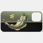 Gemiddeld springende baars vissen monogram Case-Mate iPhone case (Achterkant / Rechts)
