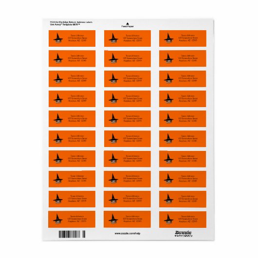 Gemiddeld "Toad Face Halloween"-adreslabel Etiket (Full Sheet)