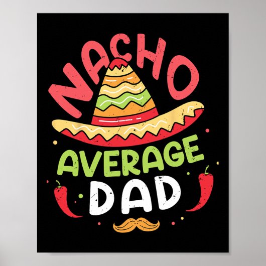 Gemiddeld Vader Shirt Cinco De Mayo Vaderdag Mexic Poster (Voorkant)