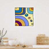 Gemiddeld vierkantje "Bubble Gum Art" Poster (Keuken)