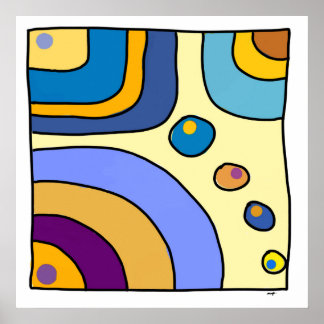 Gemiddeld vierkantje "Bubble Gum Art" Poster