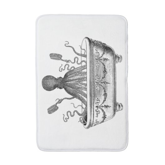 Gemiddelde Bath Mat met  octopus (Voorkant Verticaal)