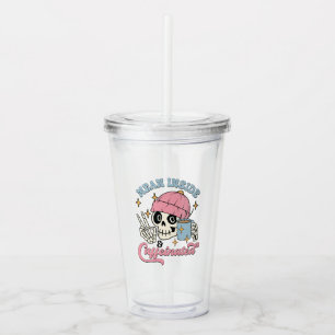 Gemiddelde binnen- en cafeïnehoudende trommel acryl drinkbeker