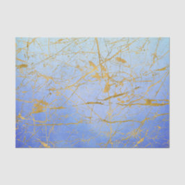 Gemiddelde blauwe waterkleur met goudspatter tissuepapier