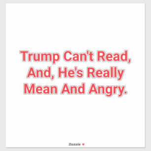 Gemiddelde Boze Trump Kan Hankamer Artjunkhaus Nie Sticker