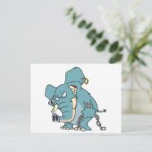 gemiddelde cartoon van de zeehondenolifant briefkaart (Staand voorkant)