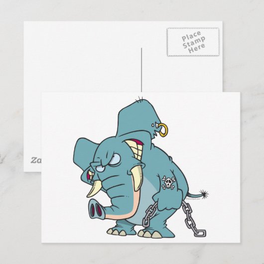 gemiddelde cartoon van de zeehondenolifant briefkaart (Voorkant / Achterkant)