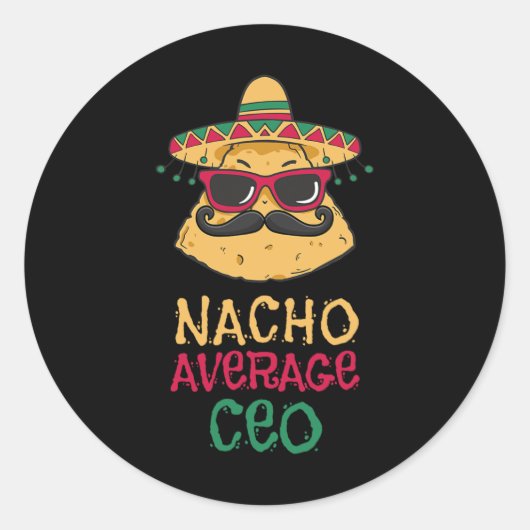 Gemiddelde CEO van Nacho Cinco De Mayo Ronde Sticker (Voorkant)