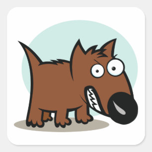 Gemiddelde Dog Growling Vierkante Sticker