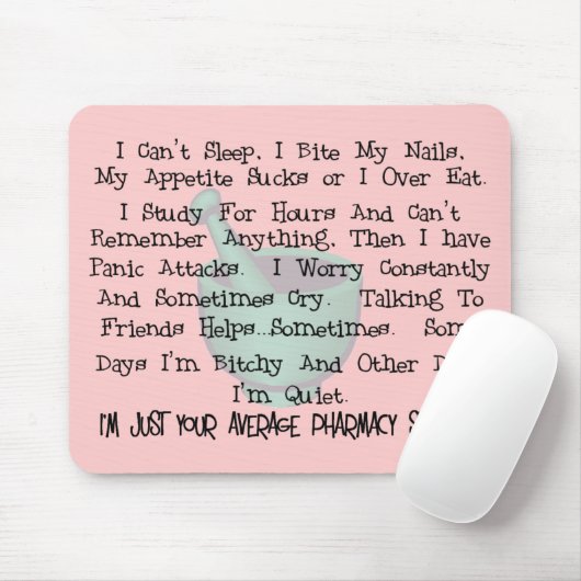 Gemiddelde farmacie Student Gifts Muismat (Met muis)