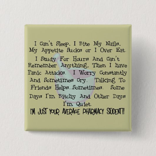 Gemiddelde farmacie Student Gifts Vierkante Button 5,1 Cm (Voorkant)