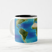 Gemiddelde groei van het plant van de aarde tweekleurige koffiemok (Voorkant links)