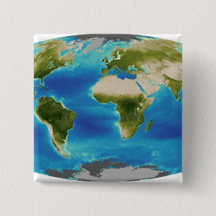 Gemiddelde groei van het plant van de aarde vierkante button 5,1 cm