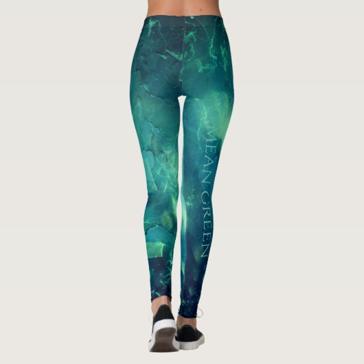Gemiddelde groene all-over-print Leggings (Achterkant)
