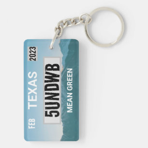 Gemiddelde groene licentie bord sleutelhanger