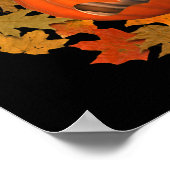 Gemiddelde Jack O Lantern en Autumn Leaves Hallowe Poster (Hoek)