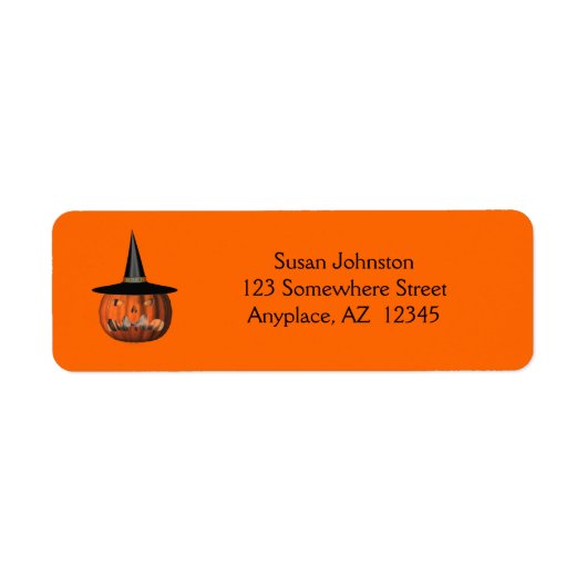 Gemiddelde Jack O Lantern Halloween-adreslabel Etiket (Voorkant)