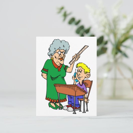 Gemiddelde leraar briefkaart (Staand voorkant)