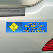 Gemiddelde Linker Haak - Golfkar Bumpersticker (Op auto)