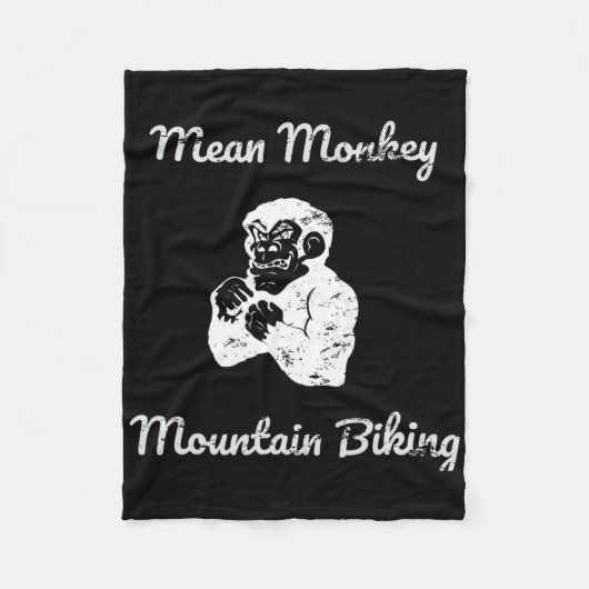 Gemiddelde Monkey Mountainbiken Fleece Deken (Voorkant)